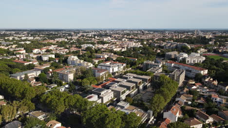 Montpellier-Luftaufnahme-Boutonnet-Nachbarschaft-Sonniger-Tag